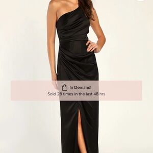 Lulus Dreaming of Elegance Black Satin NEW WITH TAGS NEVER WORN